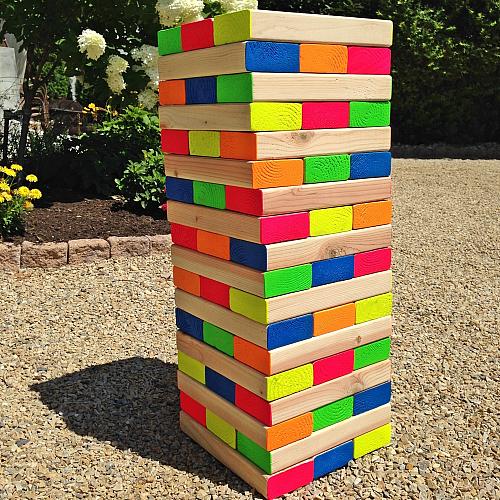 Outdoor wood block game