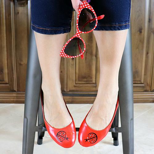Cute Stenciled Ladybug Shoes