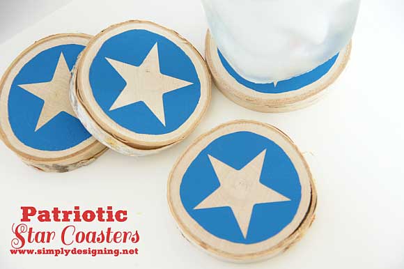 Patriotic star coasters