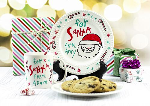 Santa's milk and cookies glass set