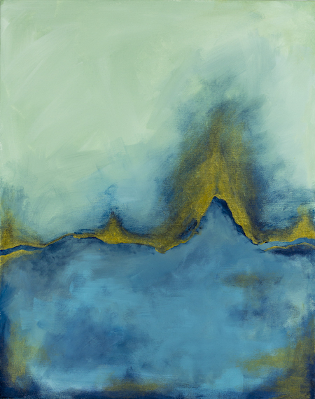 Felicity blue and gold abstract