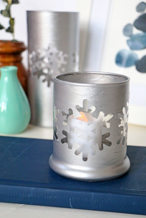 DIY snowflake candle