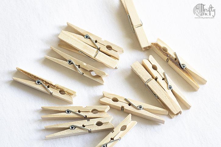 Craft wooden snowflakes from clothespins painted with white color, reusable  DIY New Year ornament Stock Photo by maria_symchychnavr