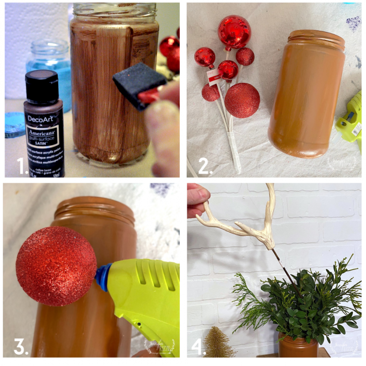 Steps to make a reindeer vase