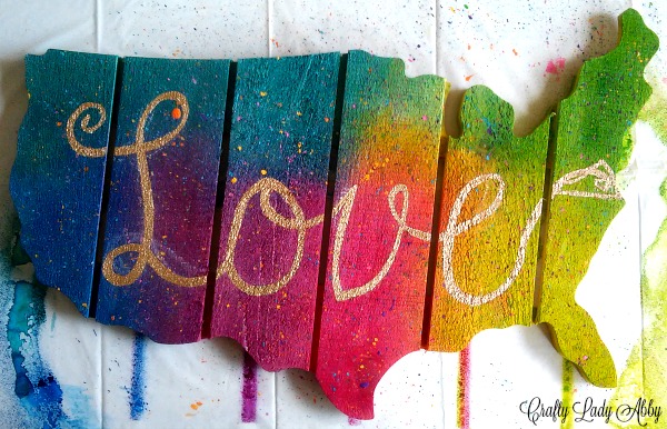 Wood rainbow love