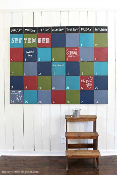 A back to school chalkboard calendar