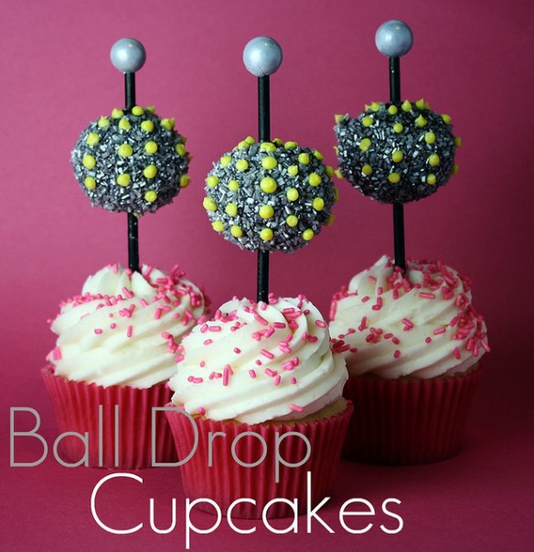 Ball drop cupcakes