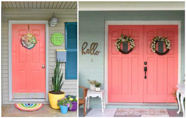 Coral front doors