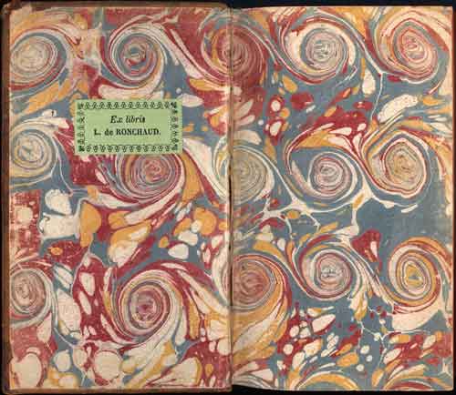 A french book printed on turkish ebru paper.