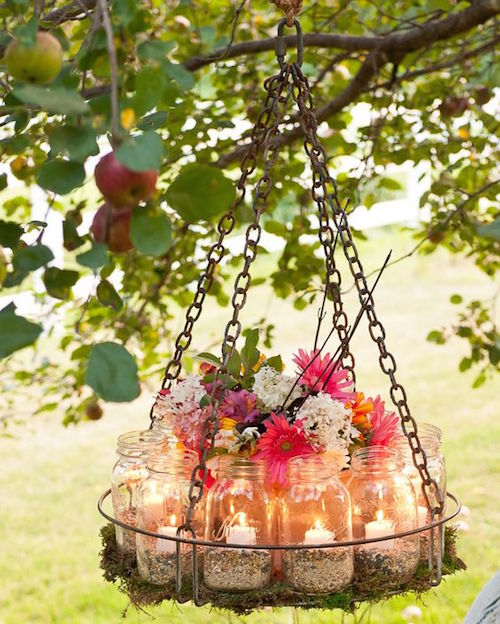 Floral garden chandelier