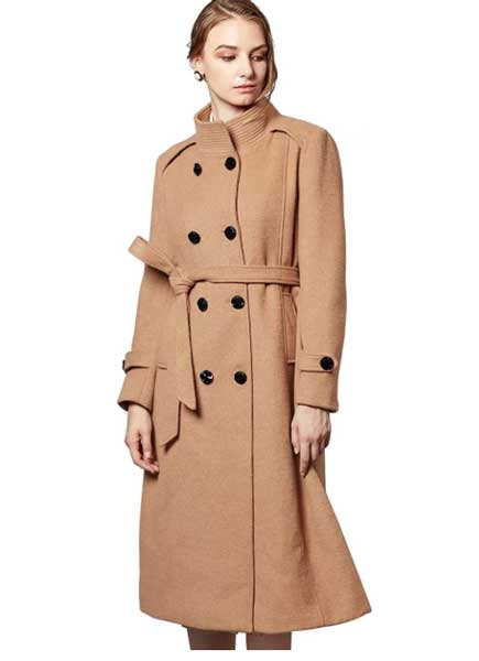 Honey brown trench coat for women
