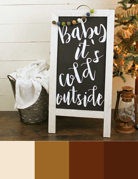 Monochrome color palette starting at warm white and ending at dark brown